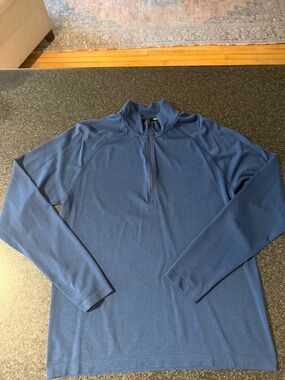 RHONE Men's Long Sleeve Quarter-Zip Top - Blue